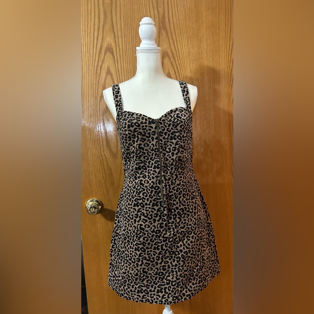 Corduroy leopard dress - Medium